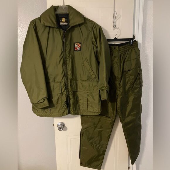 USCG Stearns Type III PFD Flotation Jacket Coat and Pants Float Aid FJ55 Green L